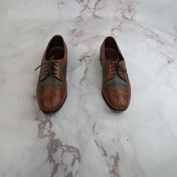 Allen Edmonds Oxfords Womens Size 7 Brown Green Leather AA Narrow Flats - Picture 4 of 12